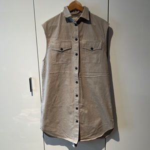 Danish Designer Mark Kenly Domino Tan shirt, dress, vest oversized EU38 US 6/8